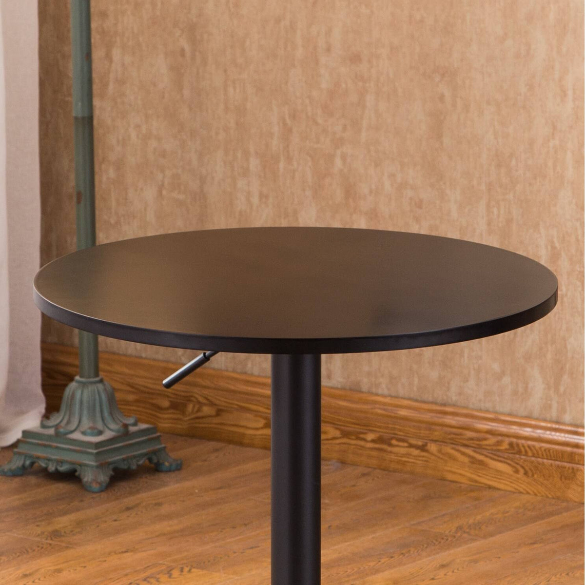 Black Round Adjustable Height Metal Bar Table L460739