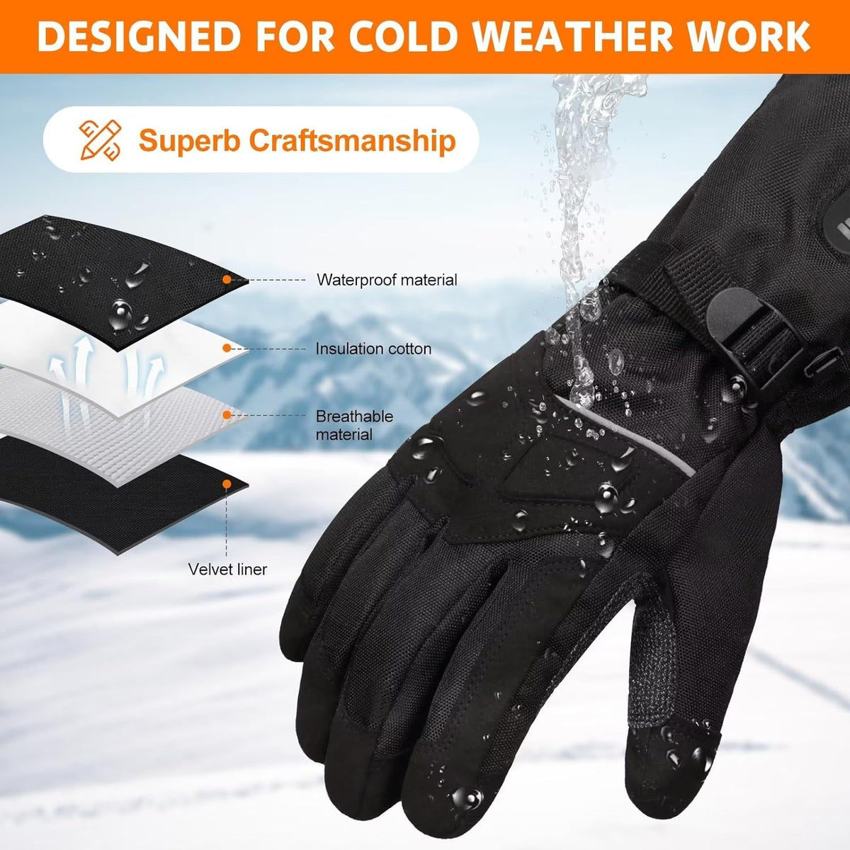 Rechargeable Heated Work Gloves Q672864