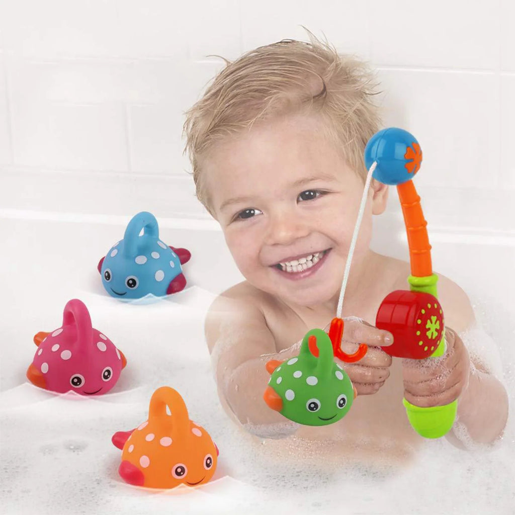 Bath Toys Fishing Games Swimming Whales Water Table Pool Bath Bathtub Tub Toy For Toddlers Baby Kids Infant Girls Boys Bathroom Fish Set Age 18months And Up K1782