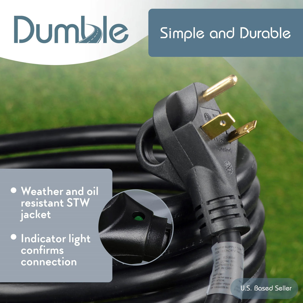 30 AMP RV Power Cord with Indicator Light 25’ Extension Cable L367411