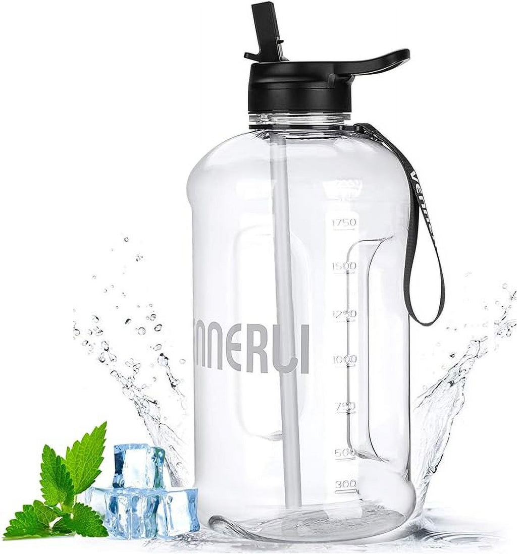 Half Gallon Plastic Water Bottle with Straw 74oz X88967