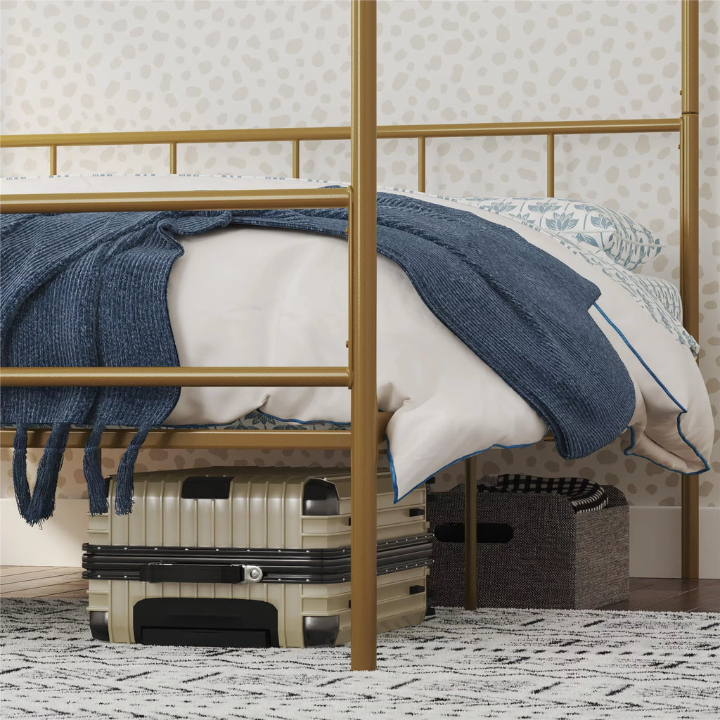 Queen Black Metal Canopy Platform Bed Frame O6521