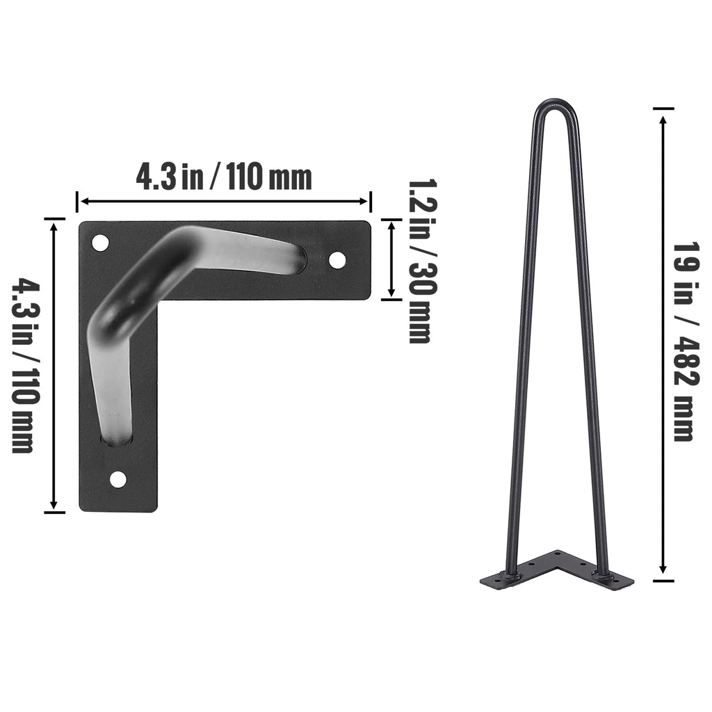 19" Solid Metal Heavy Duty Furniture Legs P742270