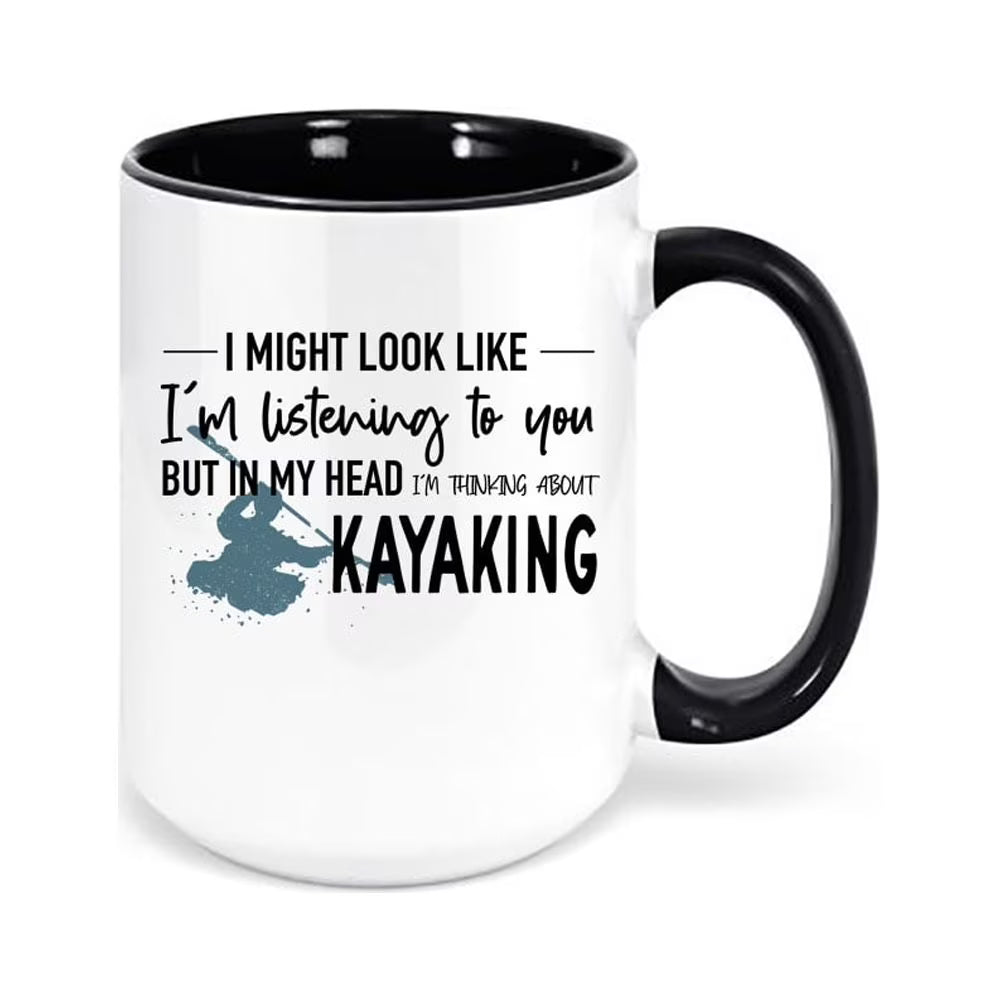 Black Kayaking Coffee Mug F6262