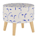 Round Ottoman with Splayed Legs Klein Blue N3137