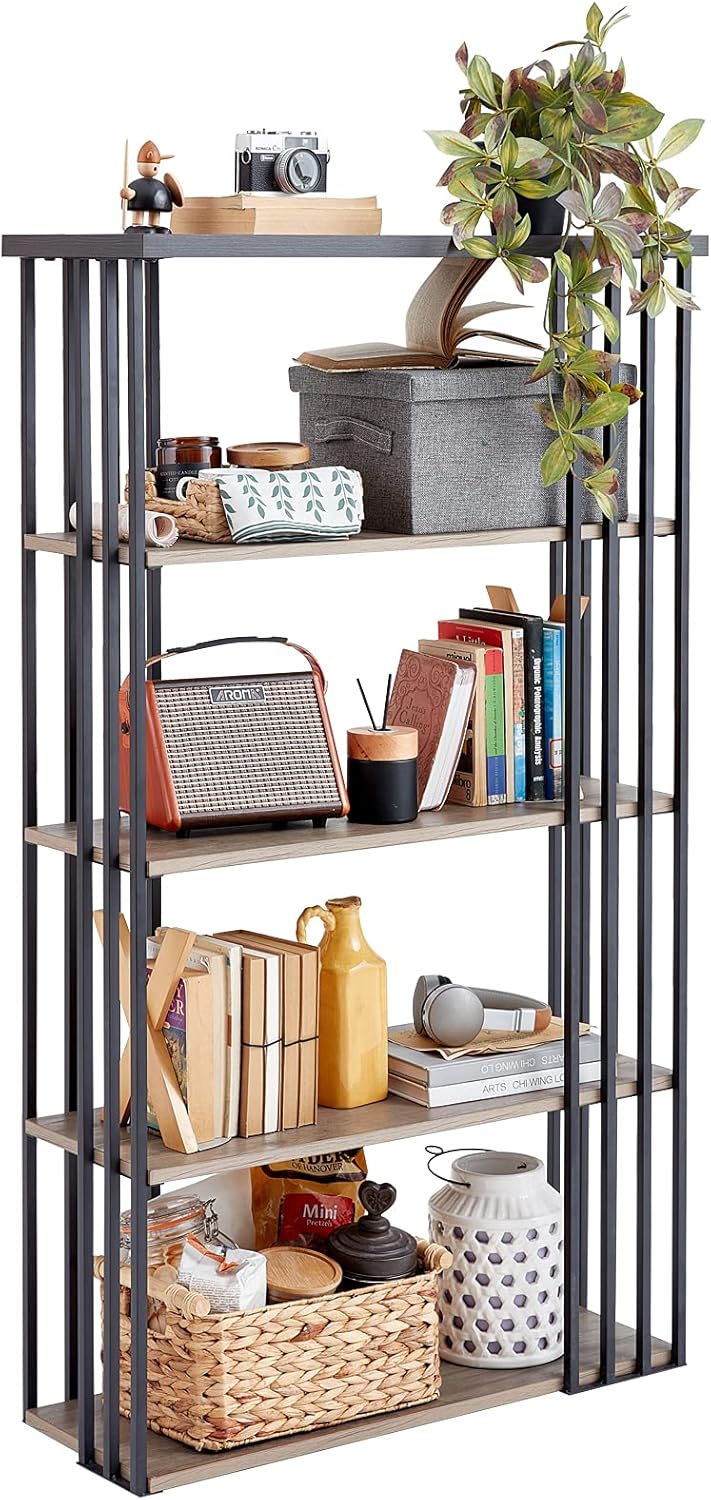 Black Metal 5 Tier Bookshelf D976099