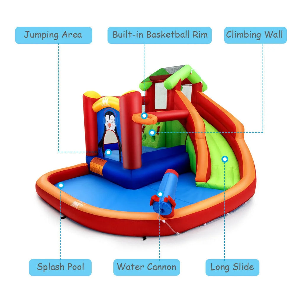 Inflatable Slide Bounce House with Splash Pool G82993