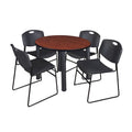 42x22 Round Breakroom Table with 4 Stack Chairs M435331