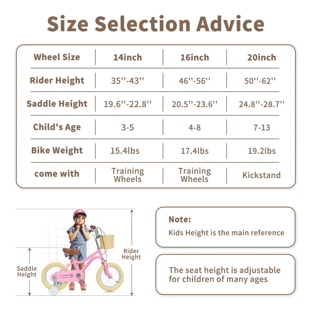 16 inch Kids Bike with Training Wheels and Basket R18117
