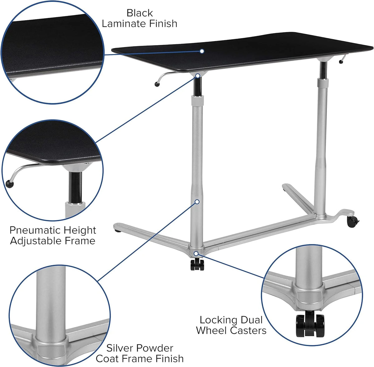 Black Ergonomic Standing Desk P683