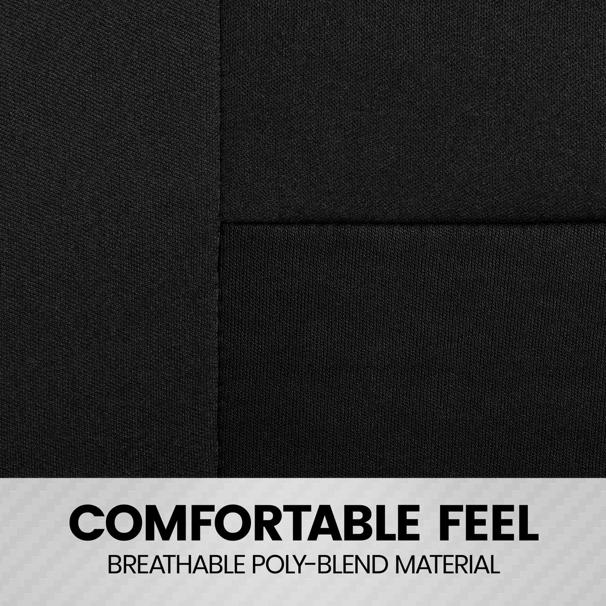 Solid Black Car Seat Covers Full Set with Steering Wheel Cover & Seat Belt Pads F189154