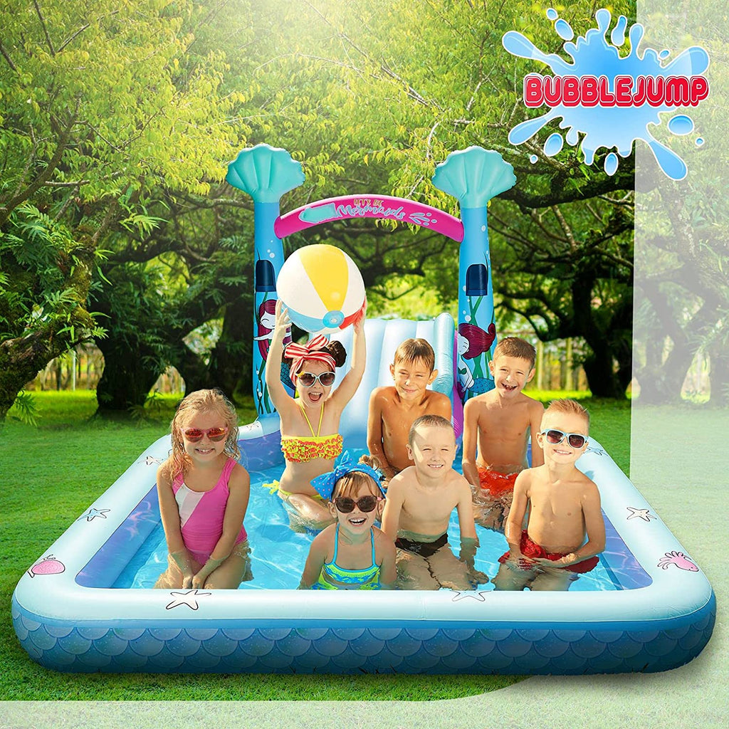 Water Slip and Slide for Kids Pool, Swimming Pool for Kids 3-10, Blow Up Baby Pool with Slide for Toddlers Age 1-3, Kiddie Pool M12006