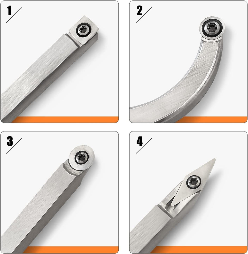 Carbide Lathe Turning Tools, 20 Full Size Woodturning Tools, Alloy Tool Set V8732
