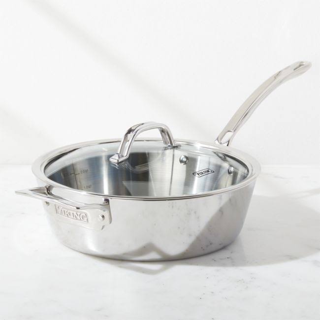 3.6 Quart Stainless Steel Saute Pan with Lid T926
