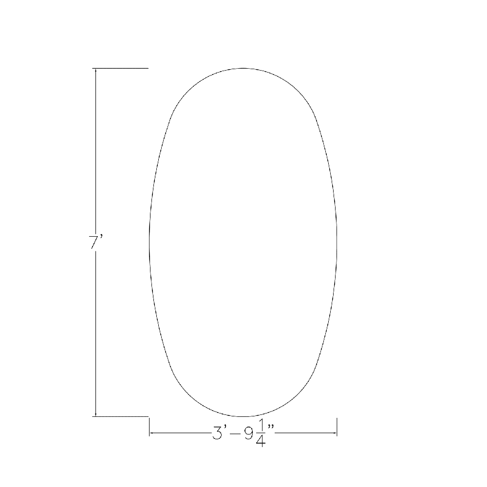 7x4 Boat-Oval Conference Room Table B429061