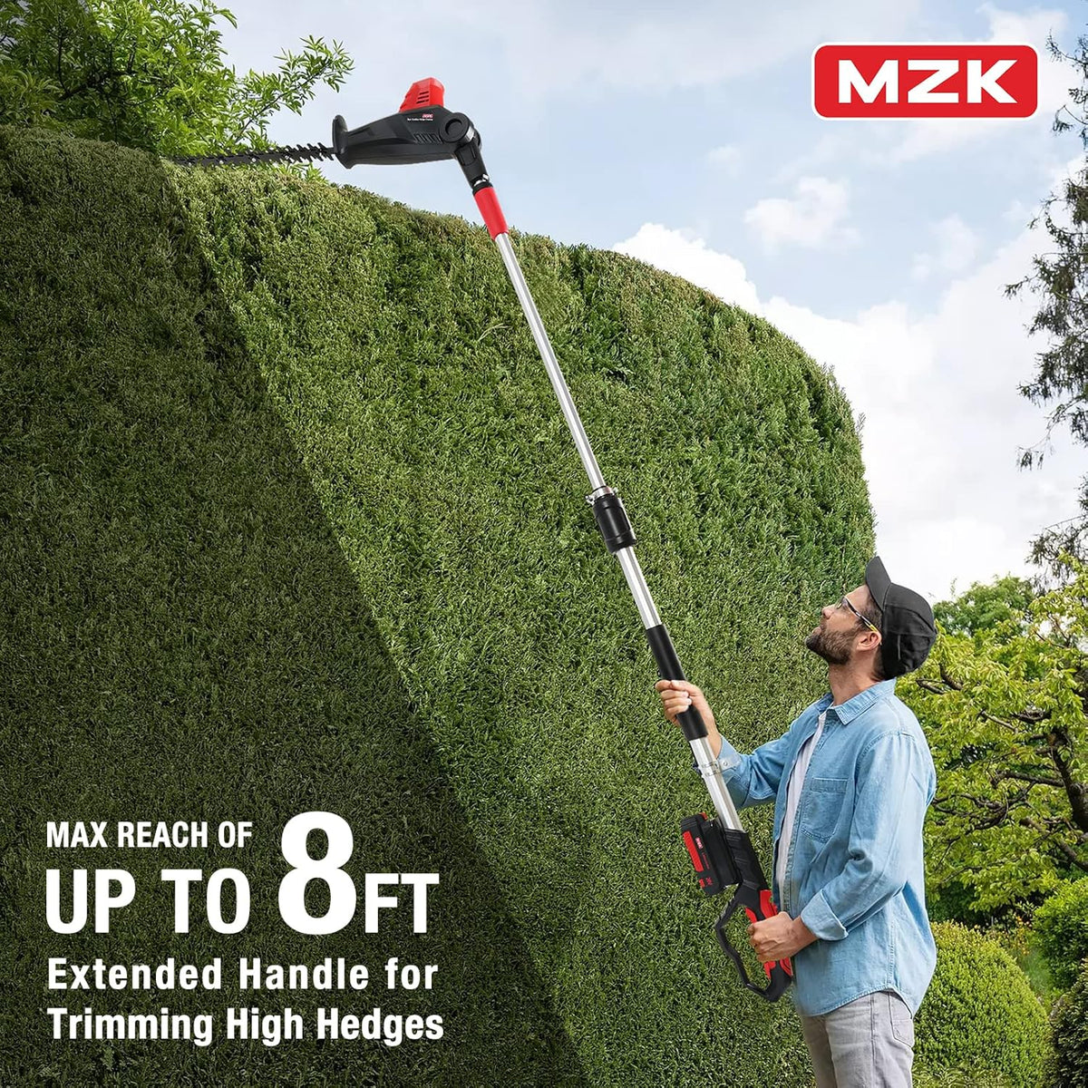 20V 21.3" Cordless Pole Hedge Trimmer with Steel Blade D818236
