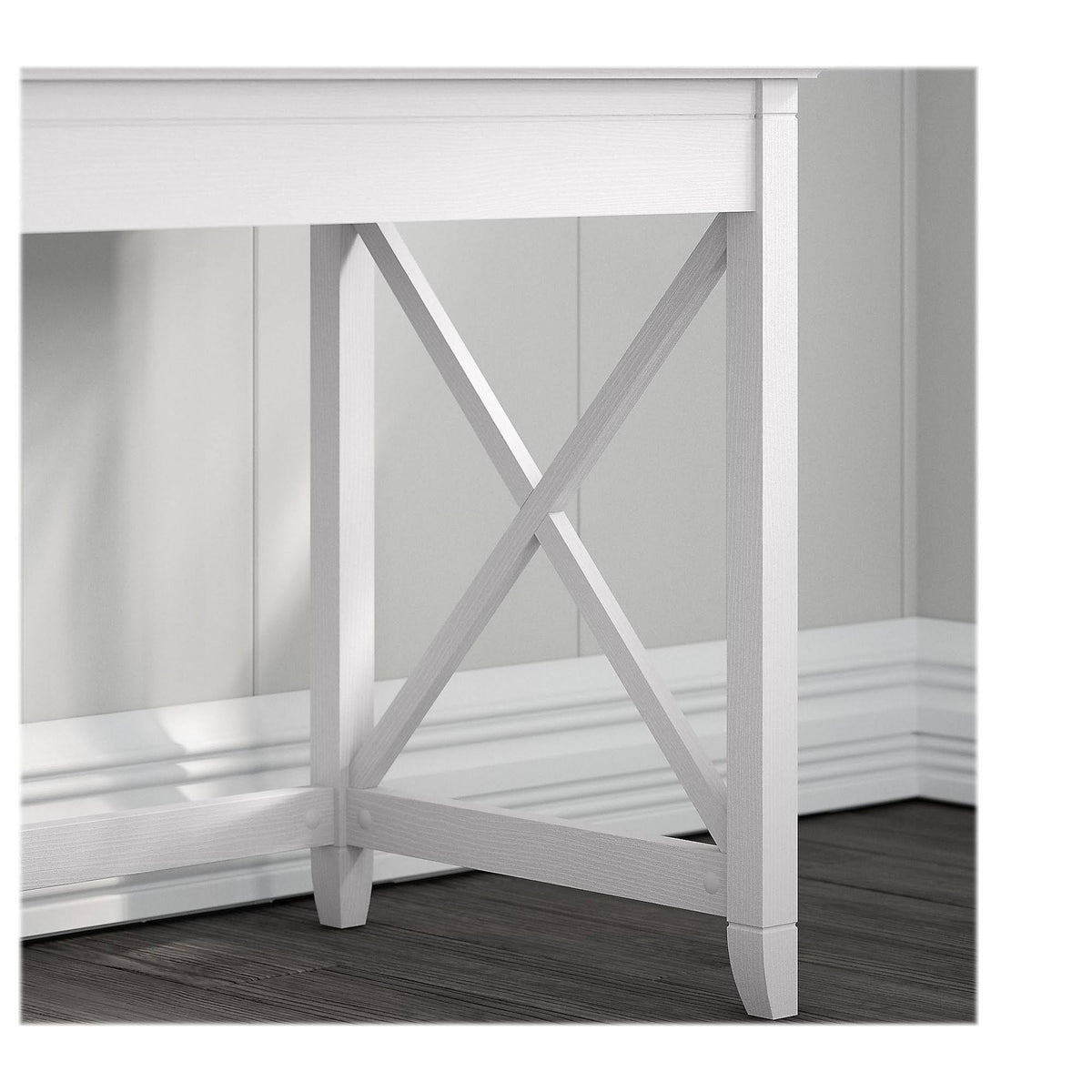 60W L Shaped Desk with 2 Drawer Mobile File Cabinet, Pure White Oak B5318