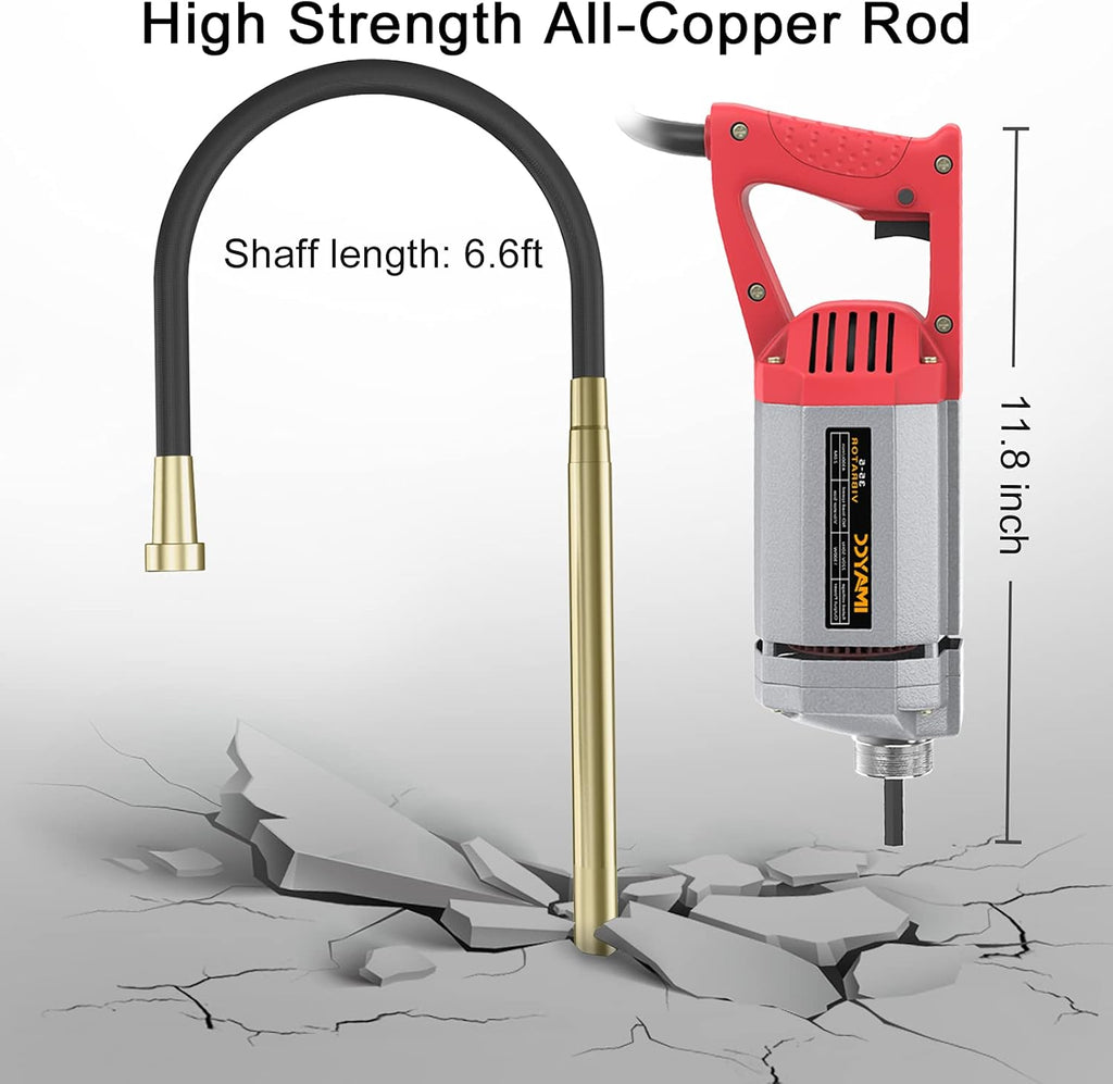 Concrete Vibrator 1300W 110V with 2m Copper Shaft Rod J119
