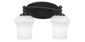 Two Light Bath Bar Dark Granite Finish with White Linen Glass G982