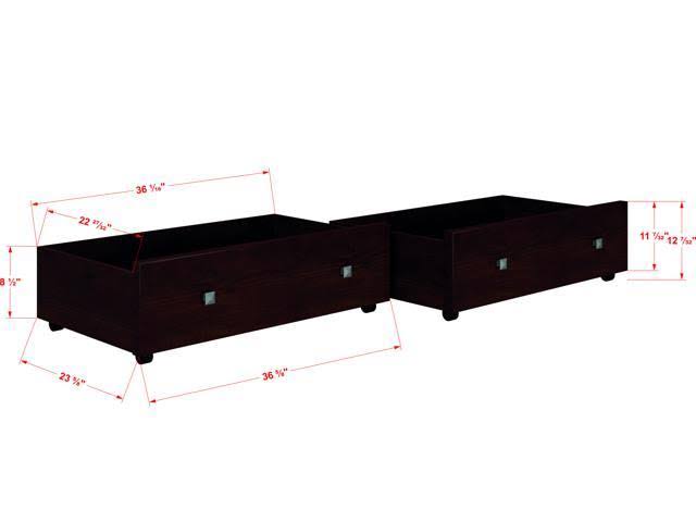 Cappuccino Kids Dual Storage Drawers W2573
