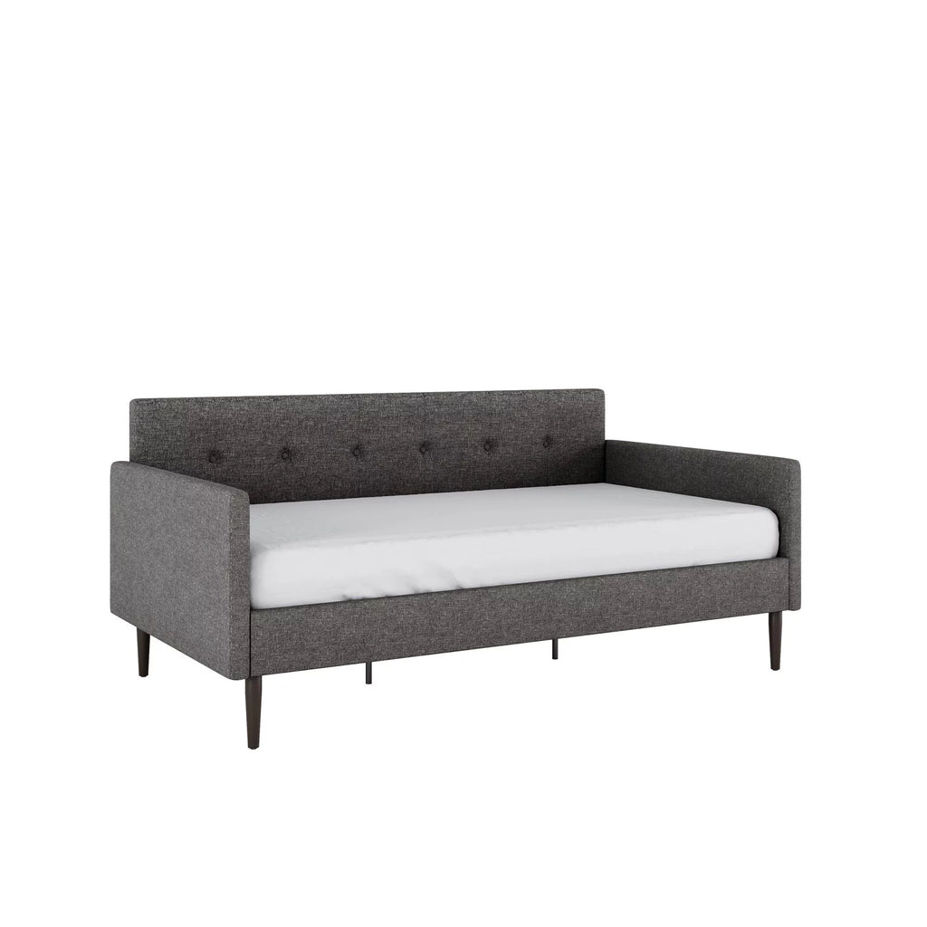 Gray Linen Twin Size Upholstered Daybed D15216