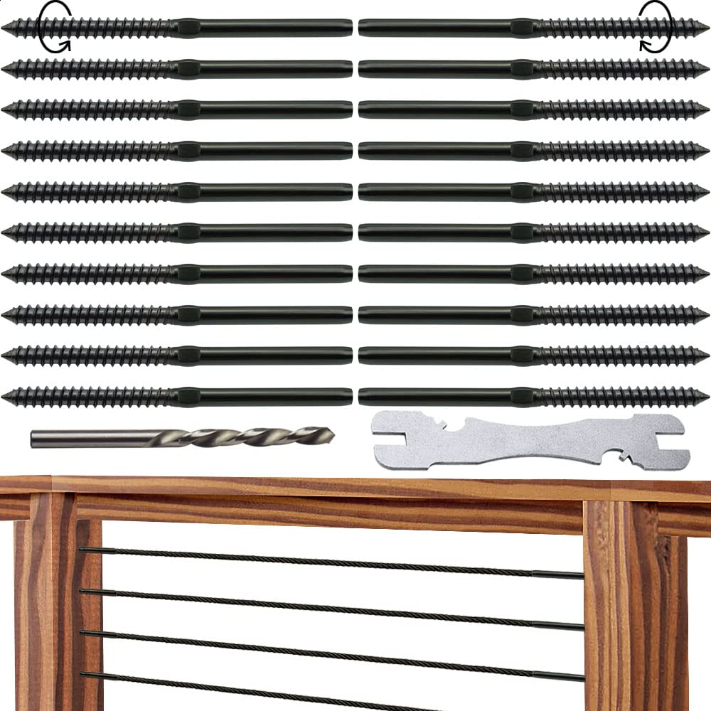Black Cable Railing Hardware Kit, 10 Pairs C841190