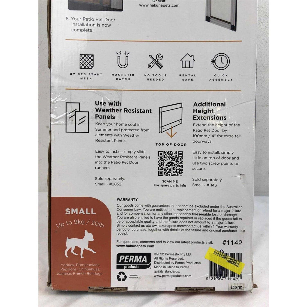 Small Silver Patio Pet Door B101460