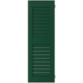 18 in. x 63 in. Exterior Real Wood Louvered Shutters Pair F173854