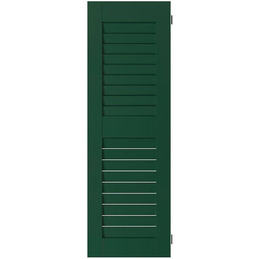 18 in. x 63 in. Exterior Real Wood Louvered Shutters Pair F173854