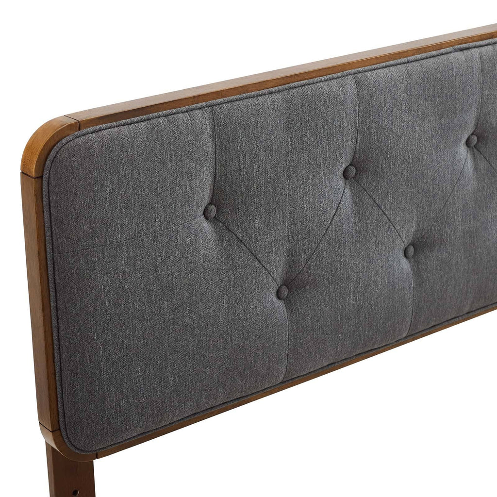 Tufted Twin Fabric and Wood Headboard F802172