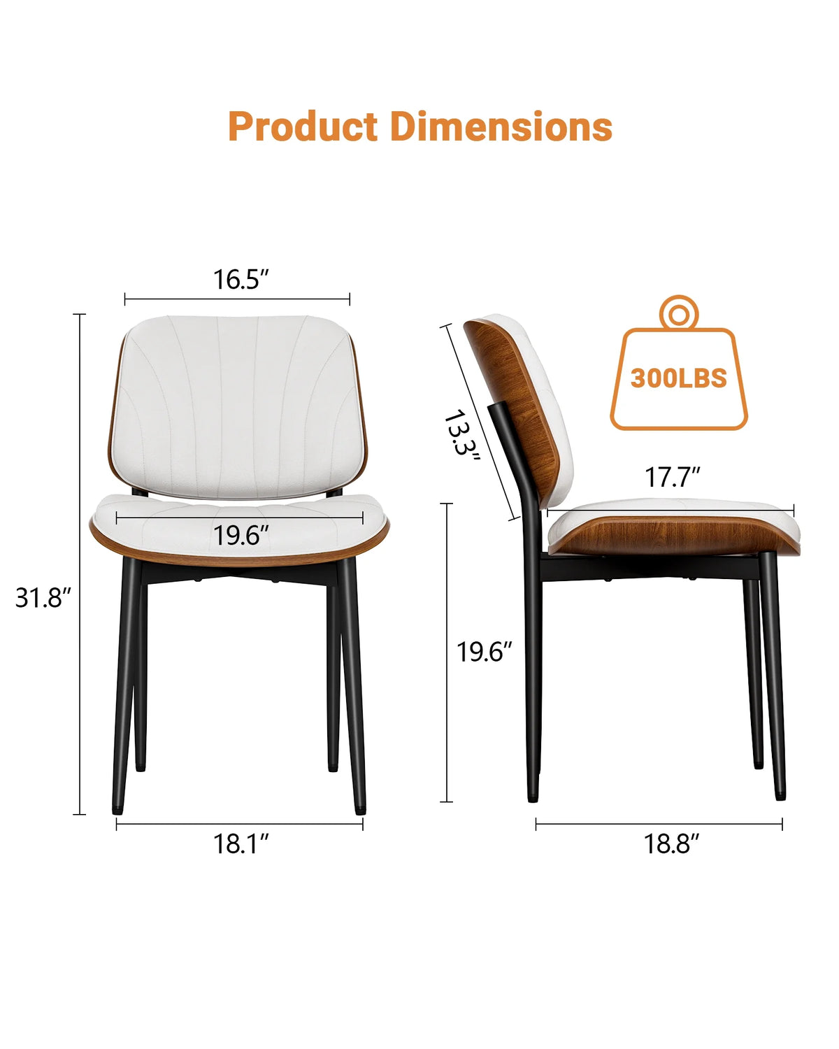 White Set of 6 Faux Leather Dining Chairs X710267