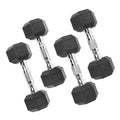 50 lb Rubber Hex Dumbbell Weight Set Y233