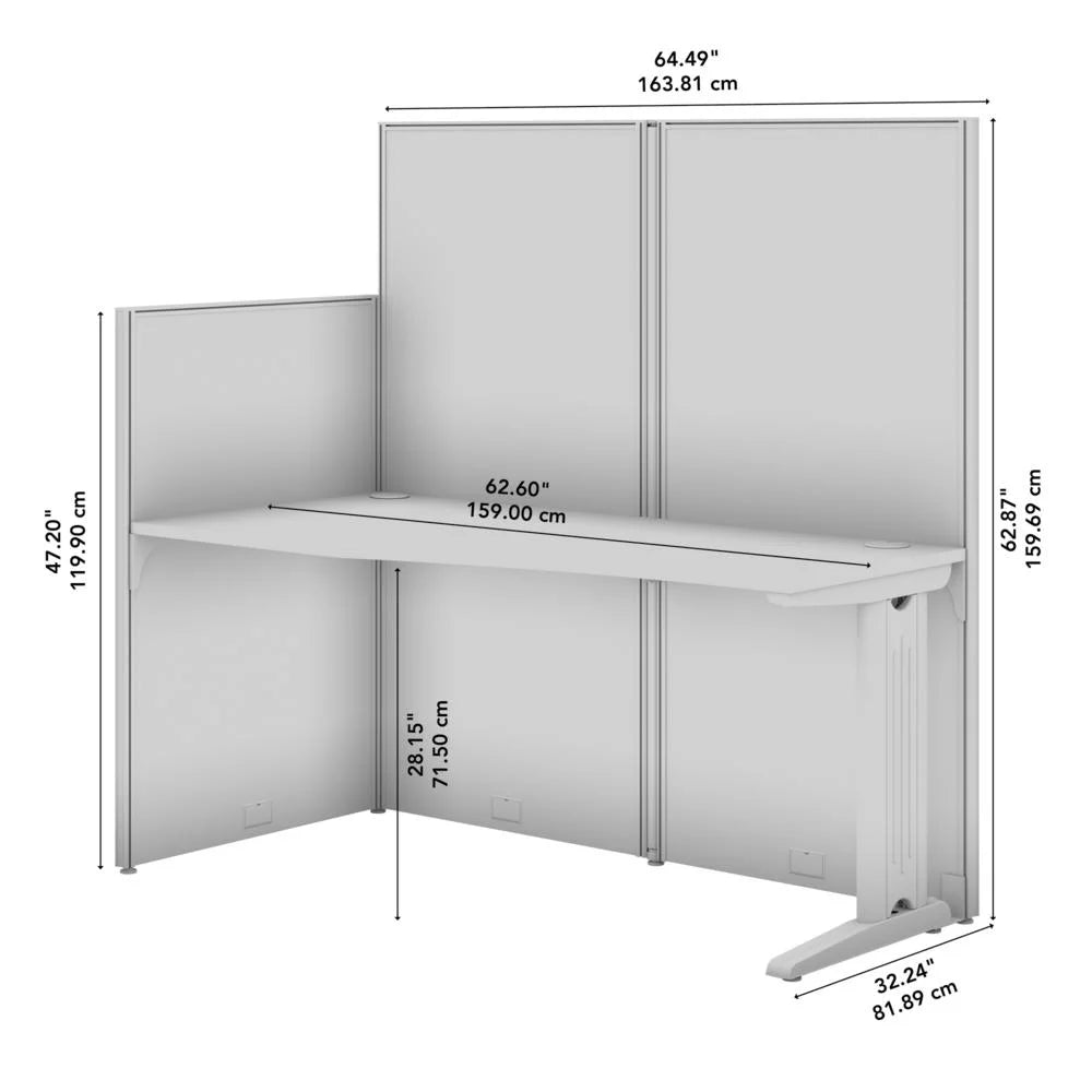 Engineered Wood Straight Cubicle Desk in Pure White A43302