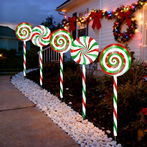 5 Pack Solar Powered Christmas Pathway Lights M210477