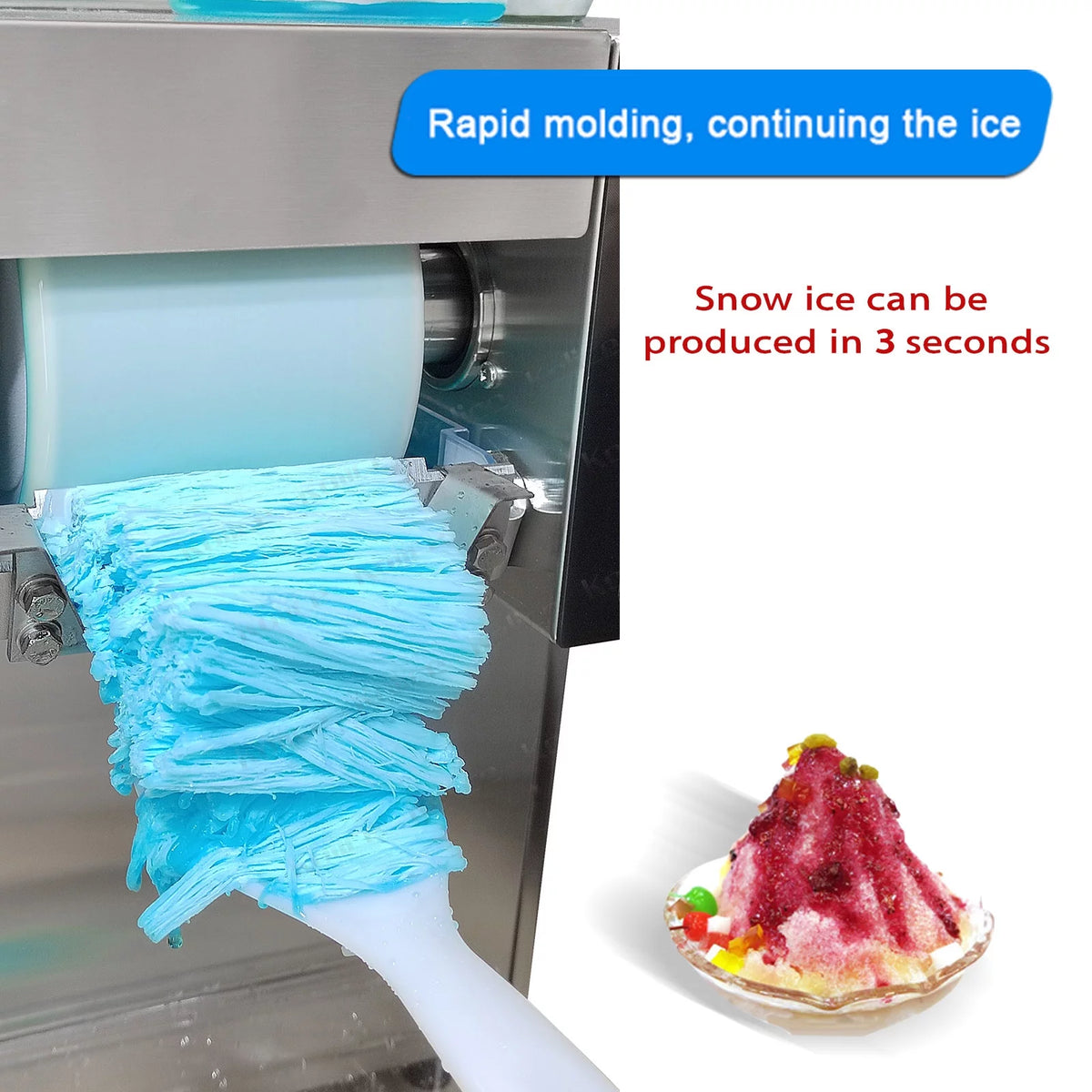 Commercial Automatic Snowflake Ice Maker, Shaved Ice Machine, Ice Crusher Shaver H92116