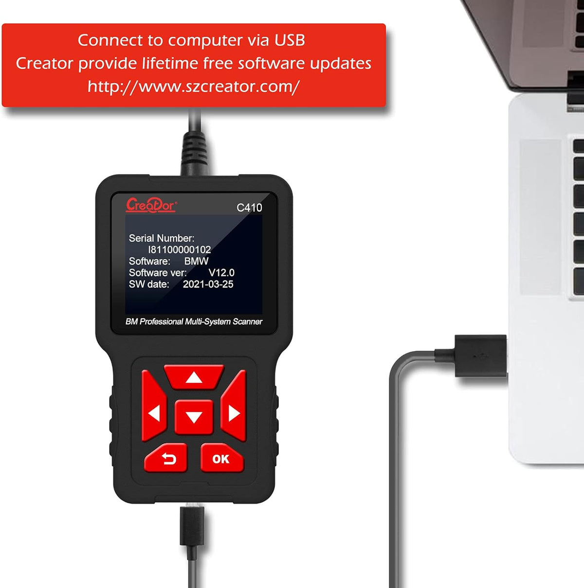 OBD2 Scanner with Battery Registration Diagnostic Scan Tool Pack of 2 V80655