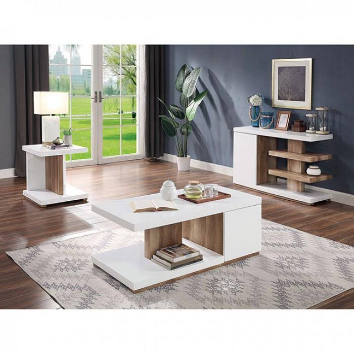 White/Natural Tone End Table S9492