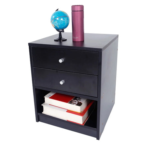2 Drawer Wooden Nightstand Set of 2 P9605