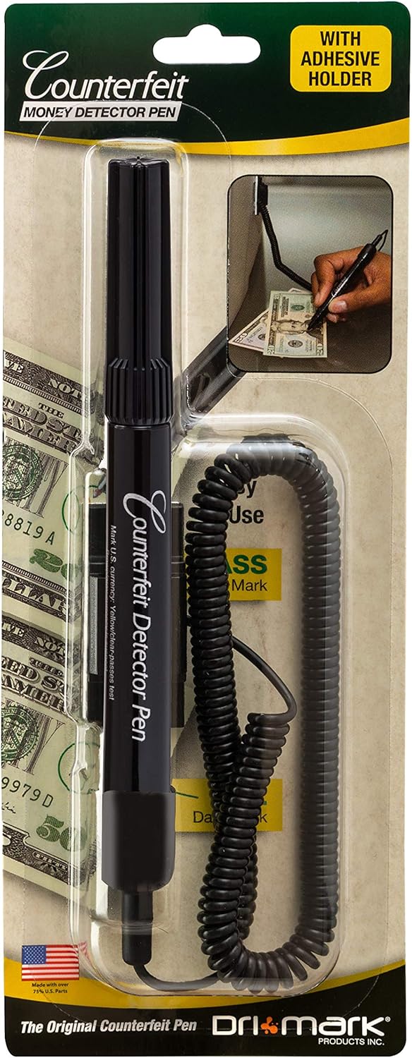 Dual Test Smart Money Pen with UV LED Cap Counterfeit Detector System, Pack of 2 M28180