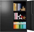 Grey Lockable Steel Storage Cabinet with Doors and 2 Adjustable Shelves G646