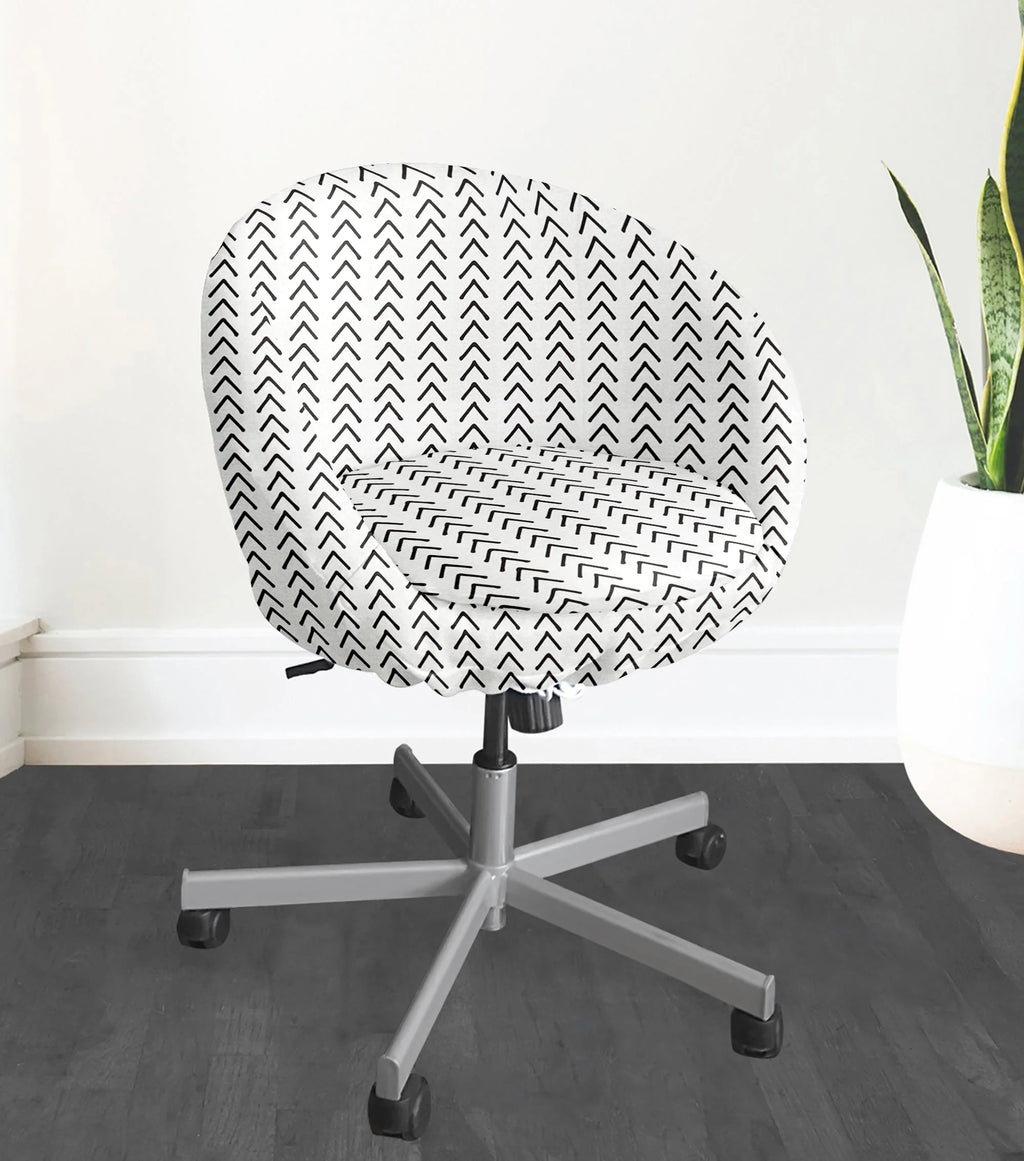 Boho Mudcloth White Arrows Chair Slip Cover W61538