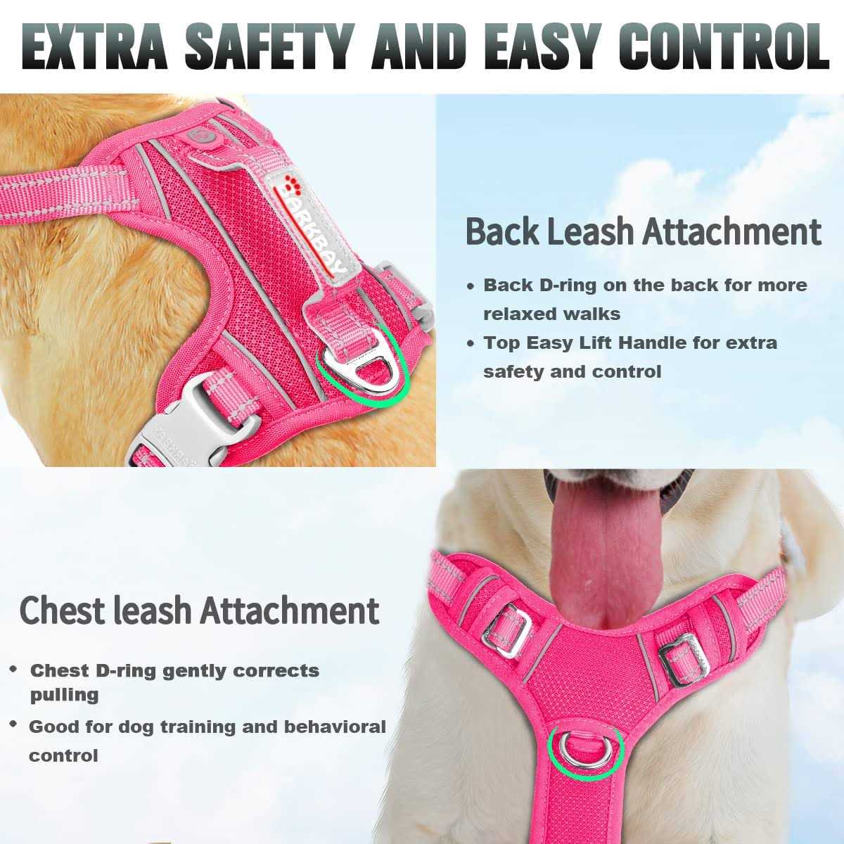 No Pull Reflective Dog Harness with Handle B467