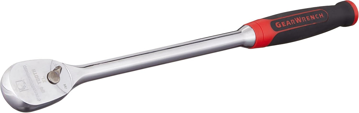 1/2 Drive 84 Tooth Long Handle Dual Material Teardrop Ratchet 16-1/2" Pack of 2 Z3423