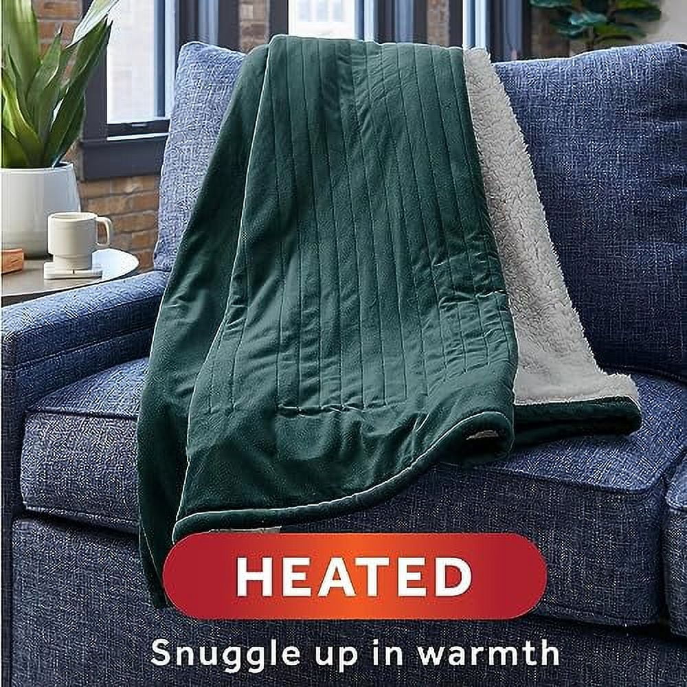 Mink Sherpa Heated Throw Blanket R807
