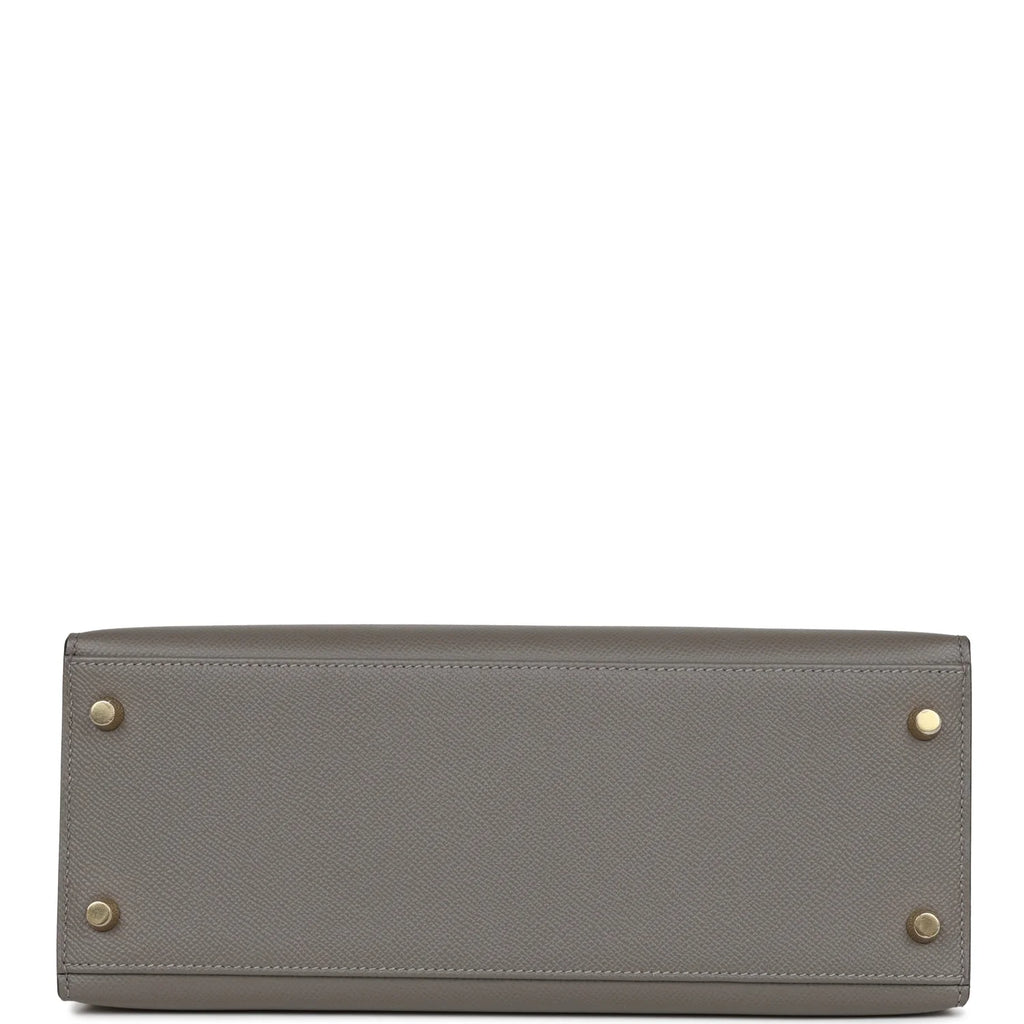 Kelly 28 Gris Meyer Epsom Handbag F9115