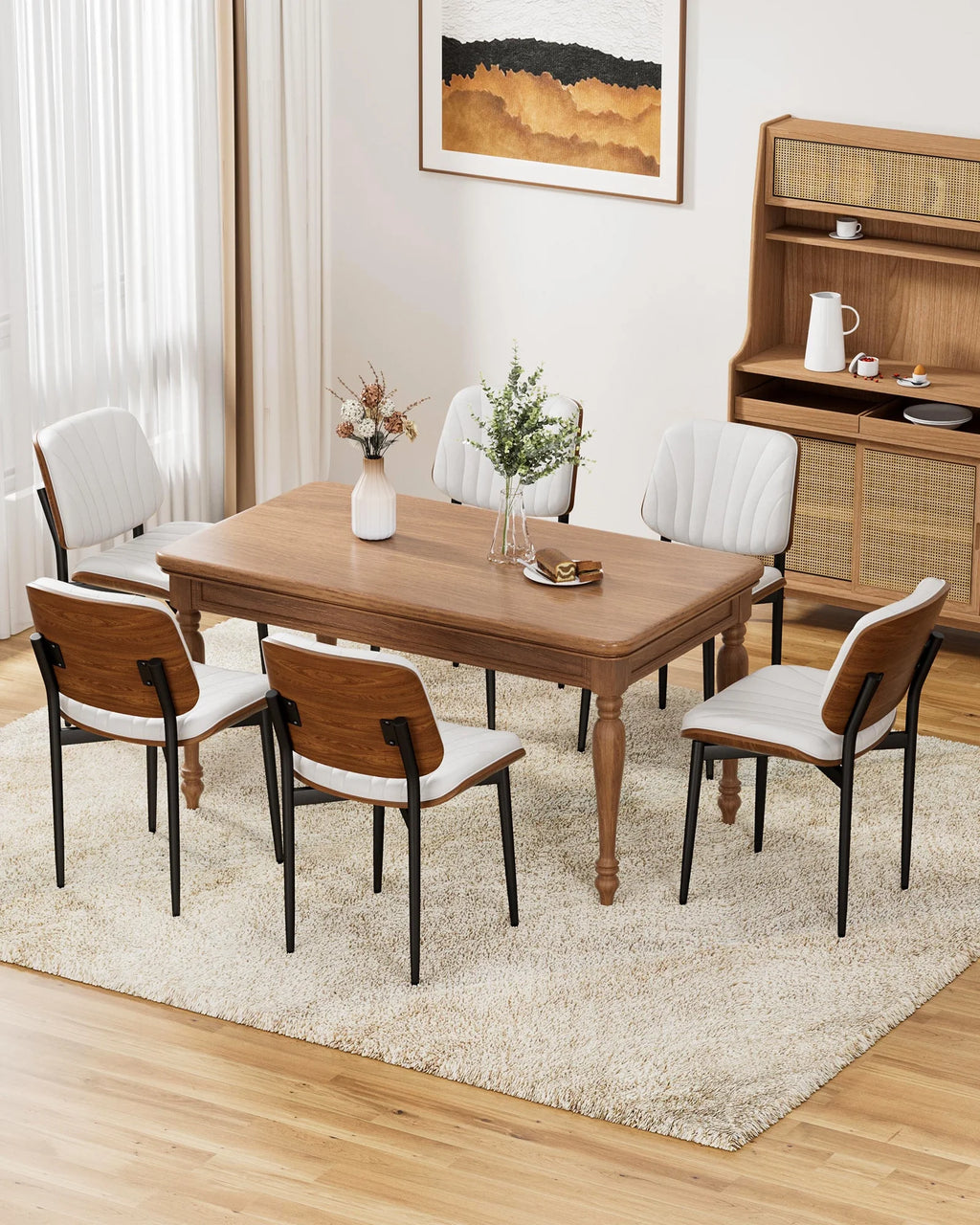 White Set of 6 Faux Leather Dining Chairs X710267