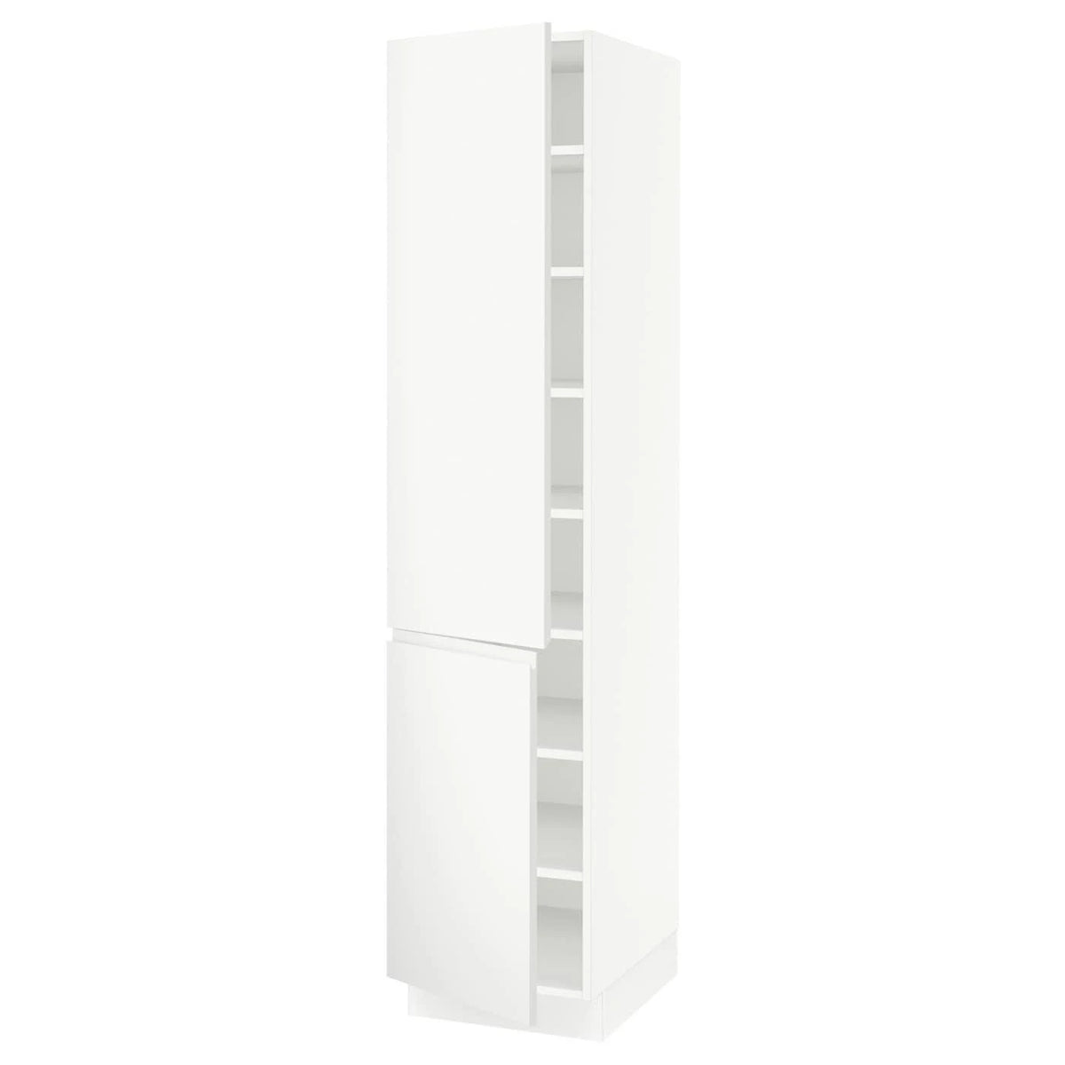 White 18x24x80 High Cabinet with shelves and 2 Doors Q97654