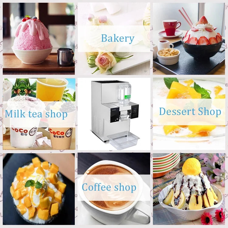 Commercial Automatic Snowflake Ice Maker, Shaved Ice Machine, Ice Crusher Shaver H92116