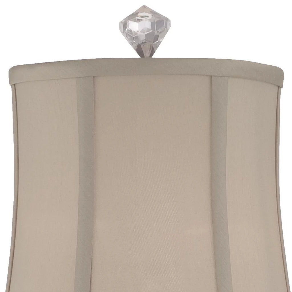 Traditional Buffet Table Lamp 32" Tall Clear Crystal Taupe Bell Shade E4380