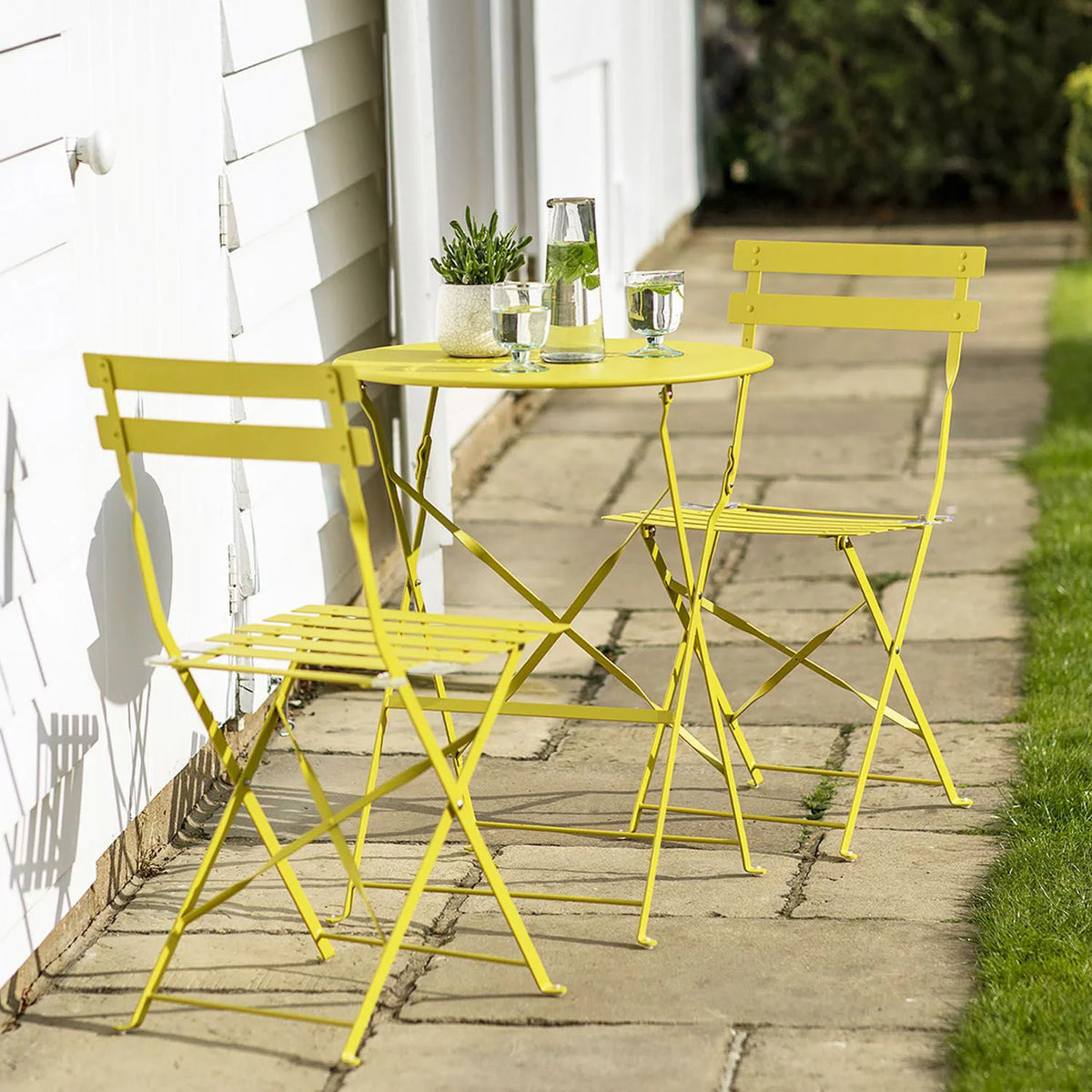 Yellow 3 Piece Bistro Folding Furniture Set M882